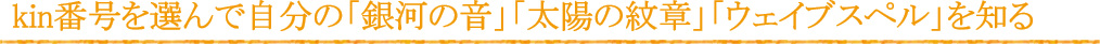 kin番号を選んで自分の「銀河の音」「太陽の紋章」「ウェイブスペル」を知る